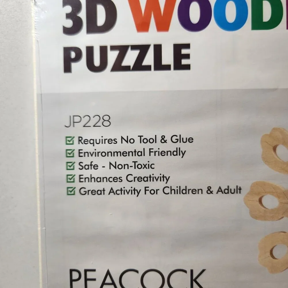 NEW 3D Puzzle Peacock Bird Figure STEM KIT CRAFT Project Science Lab Requires no